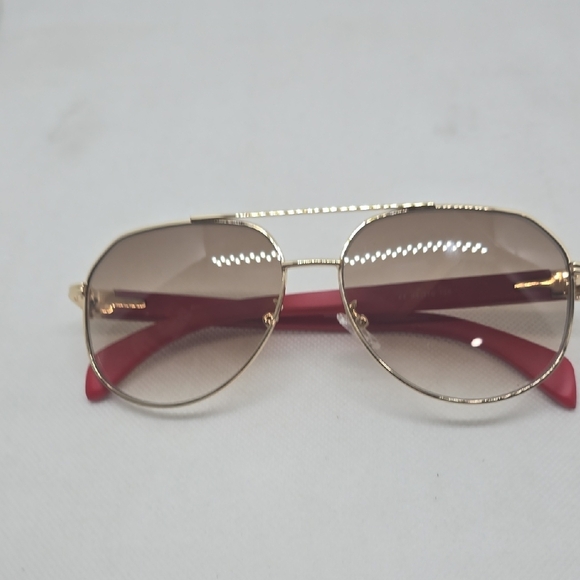 Porta Romana Gold Frame Sunglasses with Red Arms
